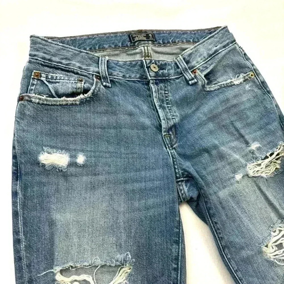 Abercrombie Fitch Slim Boyfriend Raw Hem Button Fly 100% Cotton Jeans Size 26 - Picture 7 of 16